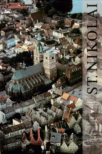 AK / Ansichtskarte 73957174 Stralsund Fliegeraufnahme mit St Nikolai Kirche