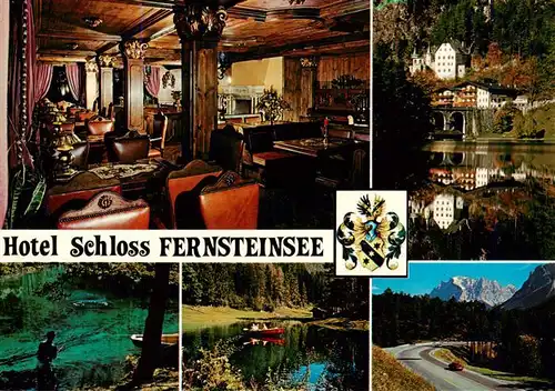 AK / Ansichtskarte 73957184 Nassereith_Tirol_AT Hotel Schloss Fernsteinsee Restaurant Park Weiher Stranssenpartie