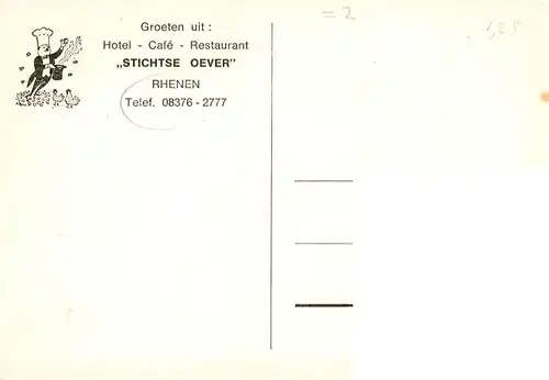 AK / Ansichtskarte 73957195 Rhenen_NL Hotel Café Restaurant Stichtse Oever Gastraum