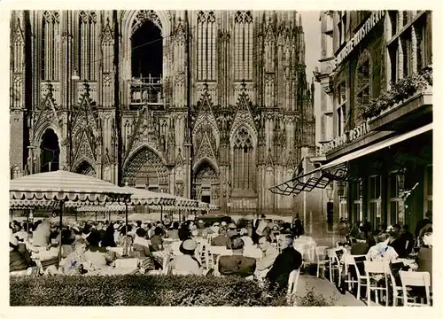 AK / Ansichtskarte  Koeln__Rhein Die weltbekannte Reichard-Terrasse am Koelner Dom