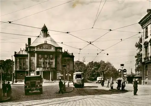 AK / Ansichtskarte 73957235 Most_Bruex_CZ Divadlo Theater Strassenbahn