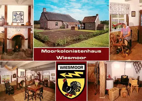 AK / Ansichtskarte 73957248 Wiesmoor Moorkolonistenhaus Stuben Kaminzimmer Spinnrad