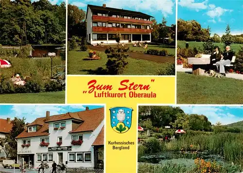 AK / Ansichtskarte 73957286 Oberaula Hotel Pension zum Stern Garten Teich