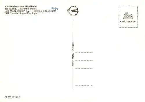 AK / Ansichtskarte  Flehingen_Oberderdingen Missionshaus und Bibelheim des ev. Missionsdienstes Die Wegbereiter e.V.