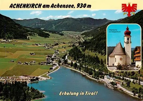 AK / Ansichtskarte  Achenkirch_Tirol_AT Fliegeraufnahme mit Achensee Pfarrkirche 