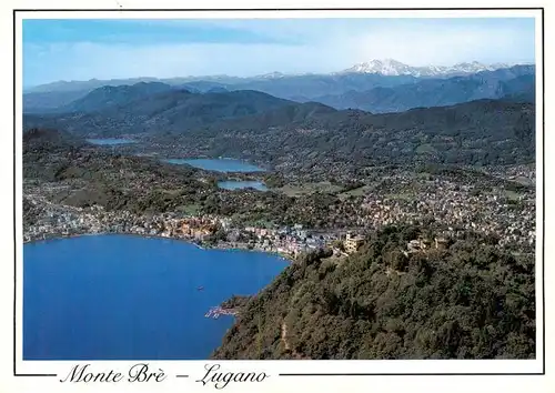 AK / Ansichtskarte  Monte-Bre_Lugano_TI Vusta su Lugano Lago di Lugano Monte Rosa Fliegeraufnahme