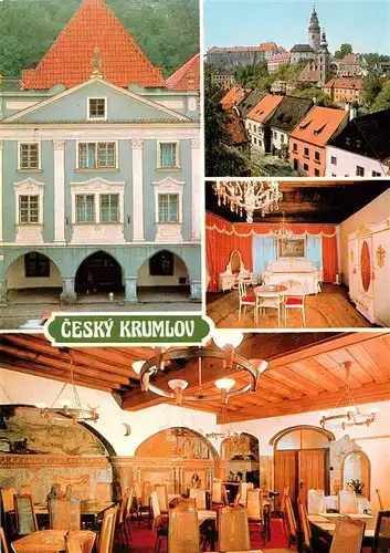 AK / Ansichtskarte  Cesky_Krumlov_Krumau_Moldau_CZ Interhotel Krumlov Gastraeume Ortsansicht