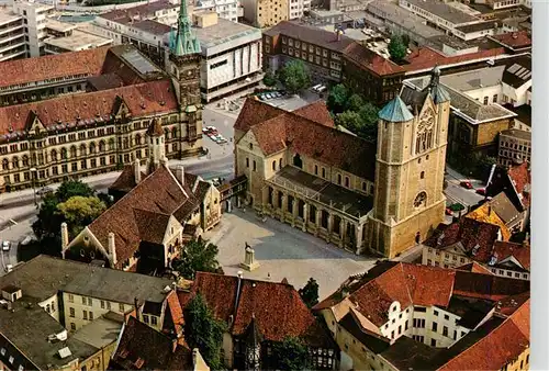 AK / Ansichtskarte  Braunschweig Burgplatz und Rathaus Fliegeraufnahme