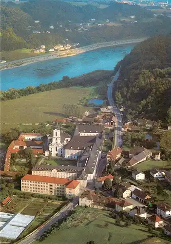 AK / Ansichtskarte  Wilhering_Oberoesterreich_AT Stift Wilhering Zisterzienserabtei Stiftsanlage mit Rokokokirche Fliegeraufnahme