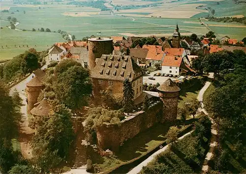 AK / Ansichtskarte 73957402 Trendelburg_Diemel_Deisel_Hessen Burg Trendelburg Hotel und Restaurant Fliegeraufnahme