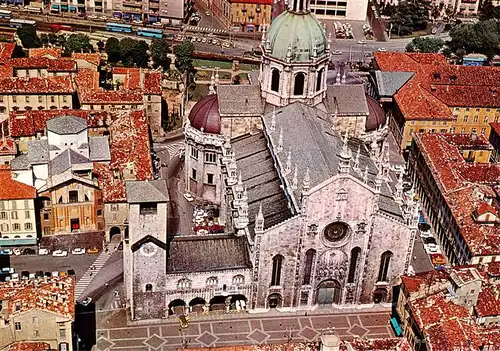 AK / Ansichtskarte  Como__Lago_di_Como Il Duomo visto dall'aereo