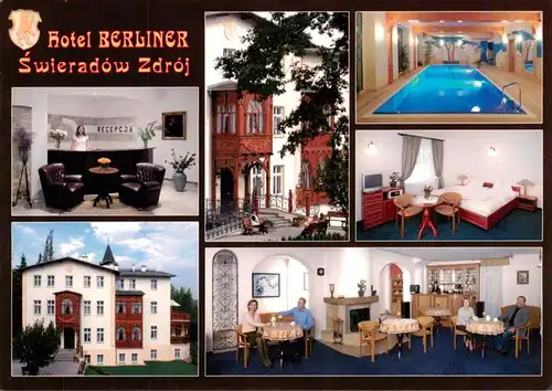 AK / Ansichtskarte 73957427 Swieradow_Zdroj_Bad_Flinsberg_PL Hotel Berliner Rezeption Gastraum Zimmer Hallenbad