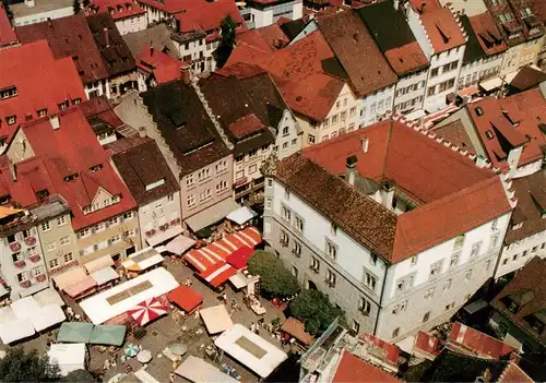 AK / Ansichtskarte  Wangen_Allgaeu_Bayern Blick vom Kirchturm St Martin auf den Marktplatz Fliegeraufnahme