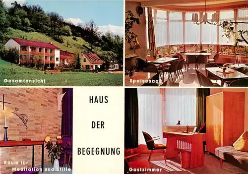 AK / Ansichtskarte 73957538 Rotenburg_Fulda Haus der Begegnung Speisesaal Raum fuer Meditation Gastzimmer