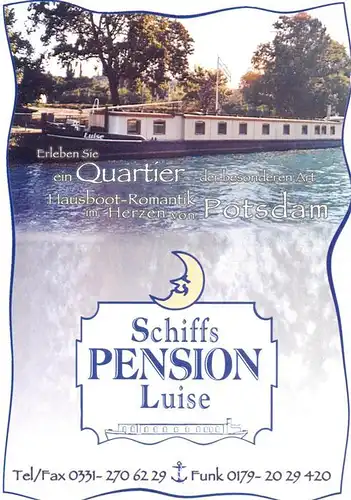 AK / Ansichtskarte 73957540 Potsdam Schiffs Pension Luise Hausboot Romantik