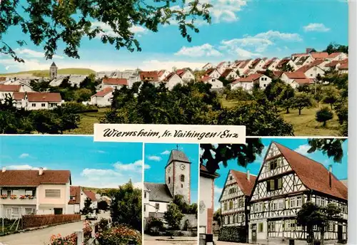 AK / Ansichtskarte  Wiernsheim Panorama Ortspartien Kirche