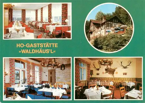 AK / Ansichtskarte 73957545 Bad_Schandau HO Gaststaette Waldhaeusl Baude Jagdzimmer