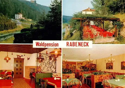 AK / Ansichtskarte 73957552 Waischenfeld Cafe Restaurant Waldpension Rabeneck Freiterrasse Gastraeume