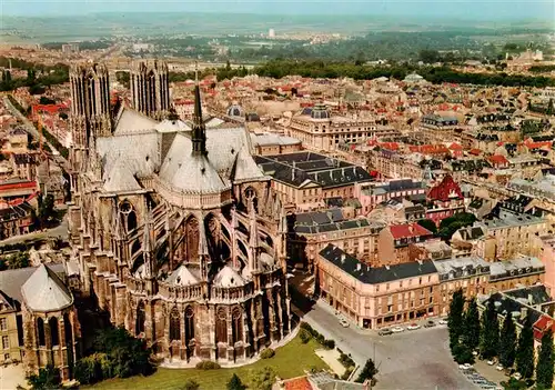 AK / Ansichtskarte  REIMS_51 La Cathedrale et la Chapelle Palatine Vue aerienne