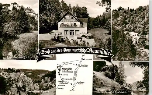 AK / Ansichtskarte 73957581 Kirchahorn Gasthof Pension Neumuehle Burg Rabenstein Landschaftspanorama Felsen