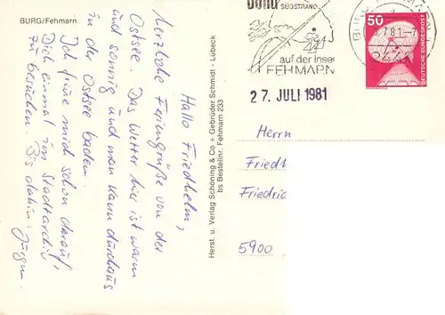 AK / Ansichtskarte  Burg_Fehmarn Ortsmotive Zentrum