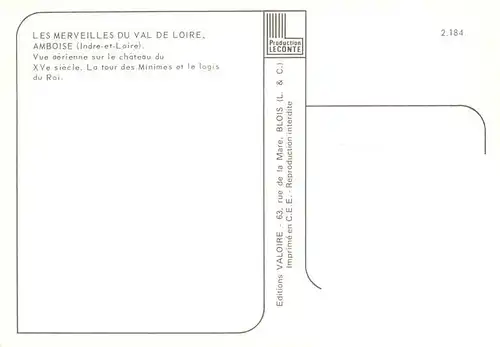 AK / Ansichtskarte  Amboise_37_Indre-et-Loire Château du XVe siècle Collection Les Merveilles du Val de Loire vue aérienne