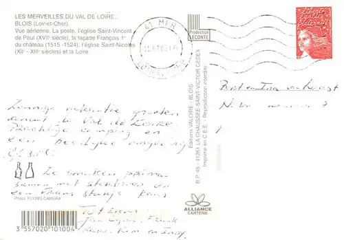 AK / Ansichtskarte  Blois_41 Poste Eglises Château Collection Les Merveilles du Val de Loire vue aérienne