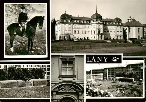 AK / Ansichtskarte 73957635 Lany_CZ Schloss Praesident Masaryk zu Pferd Grabsteine