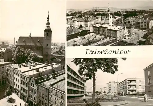 AK / Ansichtskarte 73957644 Dzierzoniow_Reichenbach_Niederschlesien_PL Kosciol Ratusz na placu Wolnosci Osiedle Kolorowe Kirche Rathaus Wohnsiedlung