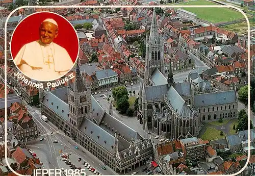 AK / Ansichtskarte  Ieper_Ypres_Ypern Visite du Pape 1985 Eglise vue aérienne