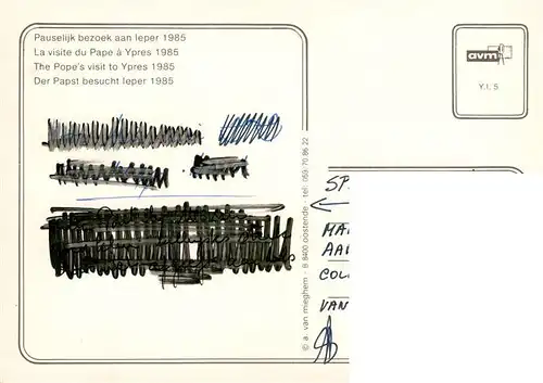 AK / Ansichtskarte  Ieper_Ypres_Ypern Visite du Pape 1985 Eglise vue aérienne