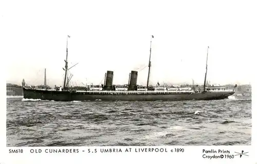 AK / Ansichtskarte  Dampfer_Oceanliner SM618 Old Cunarders S.S. Umbria at Liverpool c 1890