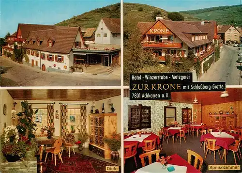 AK / Ansichtskarte  Achkarren Hotel Winzerstube Zur Krone Gastraeume mit Diele und Speisezimmer