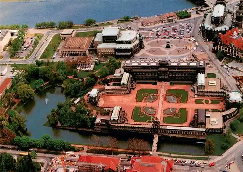 AK / Ansichtskarte  DRESDEN_Elbe Zwinger Fliegeraufnahme