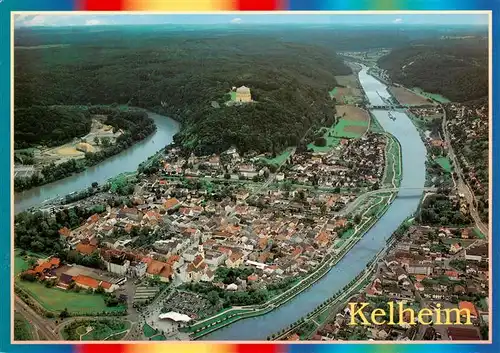 AK / Ansichtskarte 73957906 Kelheim_Donau Fliegeraufnahme am Zusammenfluss von Altmuehl und Donau