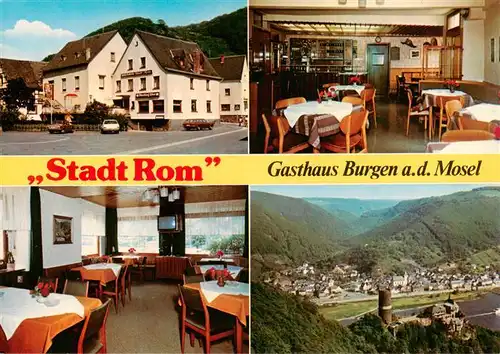 AK / Ansichtskarte  Burgen_Mosel Gasthaus zur Stadt Rom Gastraeume Panorama