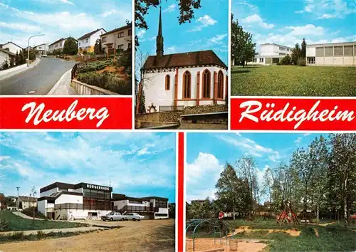 AK / Ansichtskarte  Ruedigheim_Hanau Ortspartien Kirche Spielplatz