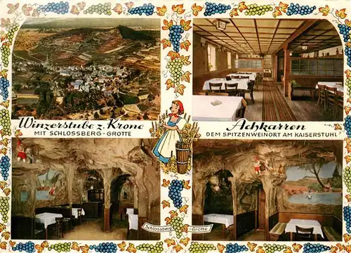 AK / Ansichtskarte 73957961 Achkarren Winzerstube zur Krone mit Schlossberg Grotte Gastraeume