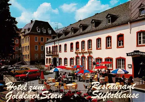 AK / Ansichtskarte 73958010 Pruem_Eifel Restaurant Stiftsklause Terrasse