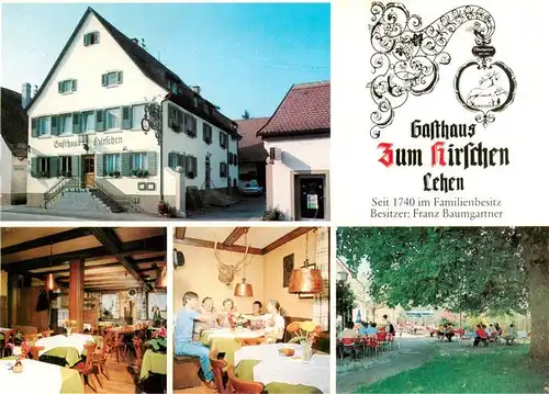 AK / Ansichtskarte  Lehen_Freiburg Gasthaus Zum Hirschen Gastraeume Gartenterrasse