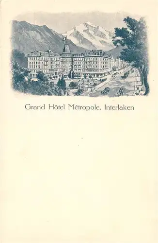 AK / Ansichtskarte  INTERLAKEN_BE Grand Hotel Métropole Alpen Illustration