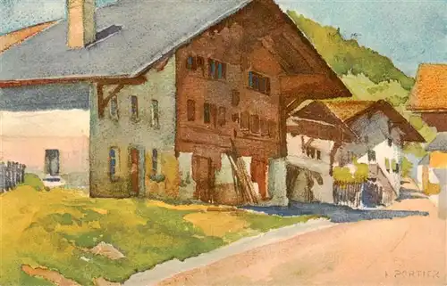 AK / Ansichtskarte  Huemoz_VD Dorfansicht Portier Kuenstlerkarte