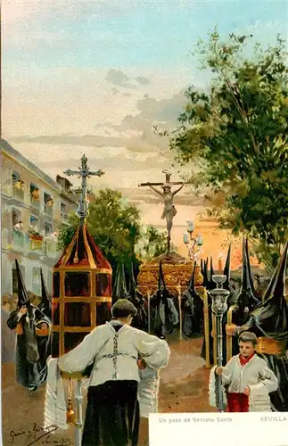 AK / Ansichtskarte  Sevilla_Andalucia_ES Un paso de Semana Santa Kuenstlerkarte