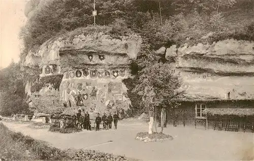 AK / Ansichtskarte  Grellingen_BL Felsmalereien am Kessiloch im Birstal Erinnerung an die Grenzbesetzung