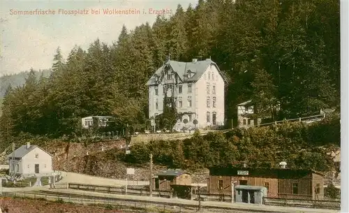 AK / Ansichtskarte  Flossplatz_Wolkenstein_Sachsen Sommerfrische Bahnhof