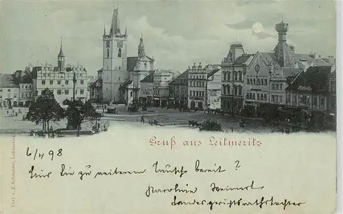 AK / Ansichtskarte  Leitmeritz_Litomerice_CZ Stadtplatz Mondscheinkarte