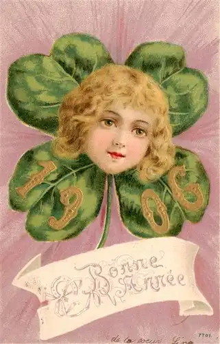 AK / Ansichtskarte  Jahreszahl-AK_Year_Annee_Ano Bonne Annee Kind Kleeblat 1906