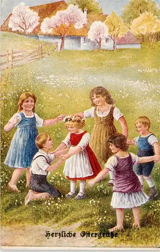 AK / Ansichtskarte  Verlag_BKWI_Verlag_B.K.W.I._Nr. 4599-6Ostern Kinder 