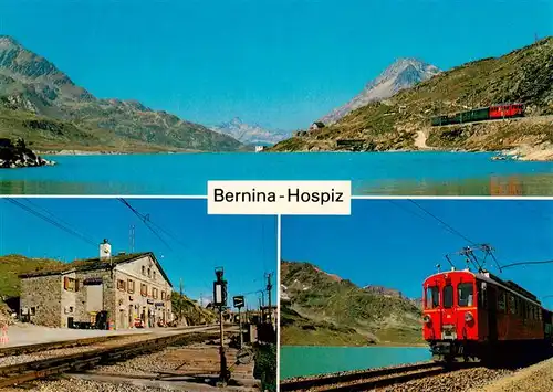 AK / Ansichtskarte  Eisenbahn_Railway_Chemin_de_Fer Bernina Hospiz Station RhB