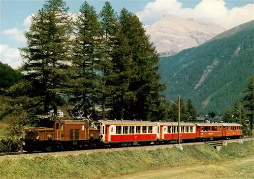 AK / Ansichtskarte 73958442 Lokomotive_Eisenbahn_Railway Rhaetische Bahn  Elektrische Ge 6/6 l 405 Salo Speisewagen